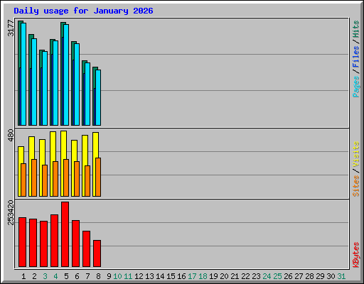 Daily usage for January 2026