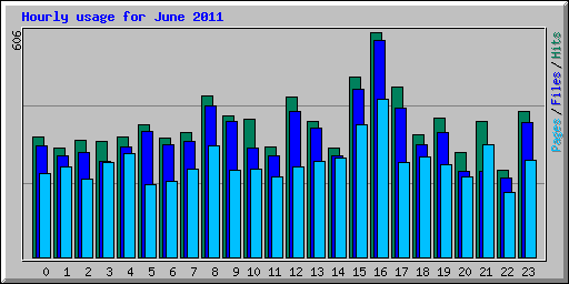 Hourly usage for June 2011