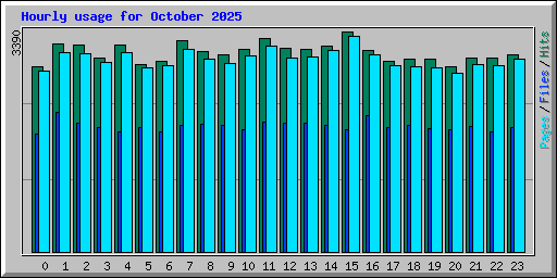 Hourly usage for October 2025